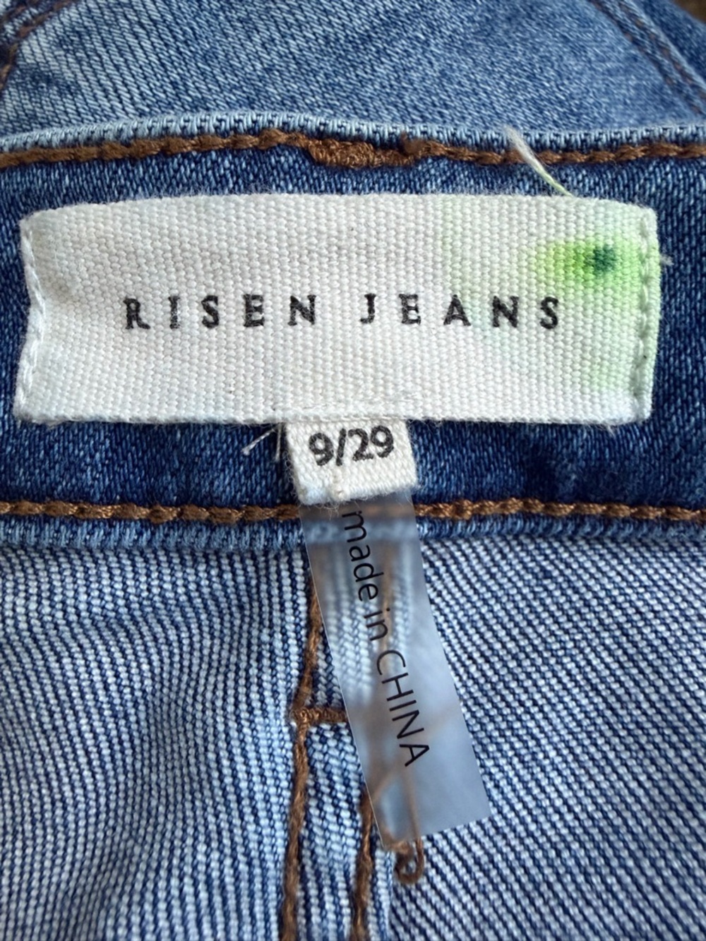Risen Jeans Distressed High Rise Tummy Control Wide Leg Jeans Size 9/29 RDP5890 - Picture 9 of 11